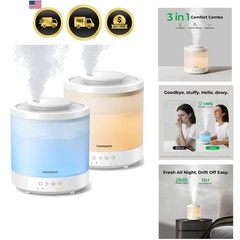 Small Humidifiers for Bedroom – 2 Packs 1.5L Cool Mist Top Fill Humidifier fo…