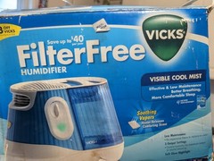 Vicks FilterFree Tabletop Cool Mist Humidifier, Night Light, Blue/White