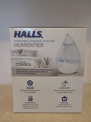 HALLS Filter Free Ultrasonic Cool Mist Humidifiers 1/2-Gallon Tank Whisper Quiet