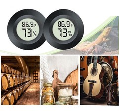 JEDEW 2 Pack Hygrometer Thermometer Digital 1 count (Pack of 2), Black
