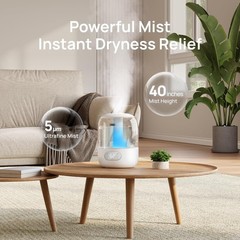 3L Humidifiers for Bedroom, 30H Runtime, 26 dB Quiet, New Edition | Easy to R…