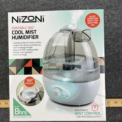 NIZONI Portable 360° Cool Mist Humidifier Filter-Free Lasts Up To 8 Hours – Time