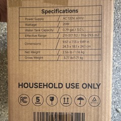 BOXING HU-602 SERIES Ultrasonic Humidifier 0.79 gal Night Light Aromatherapy