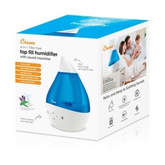 Crane Drop 2.0 Humidifiers Ultrasonic Cool Mist Humidifier Filter Free 1 Gallon