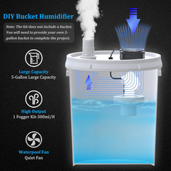 19L Large DIY Humidifier Kit – for Plants, Mushrooms, Grow Tents, Terrarium | Tu