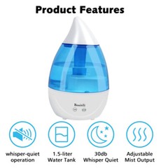 Besititli Pure Cool Blue Mist Humidifier Quiet for Babies Essential Oil Diffuser