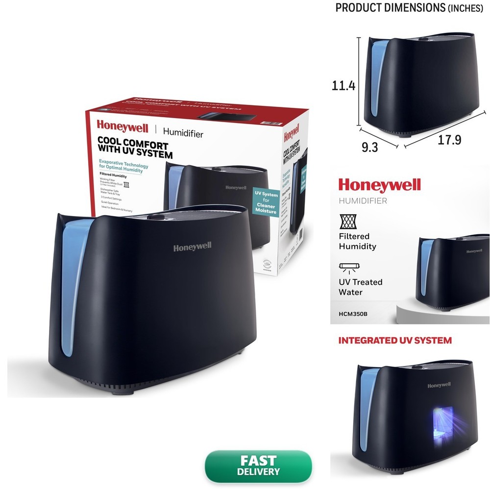 Honeywell HCM350B Cool Moisture Humidifier 1.1 Gallon Black