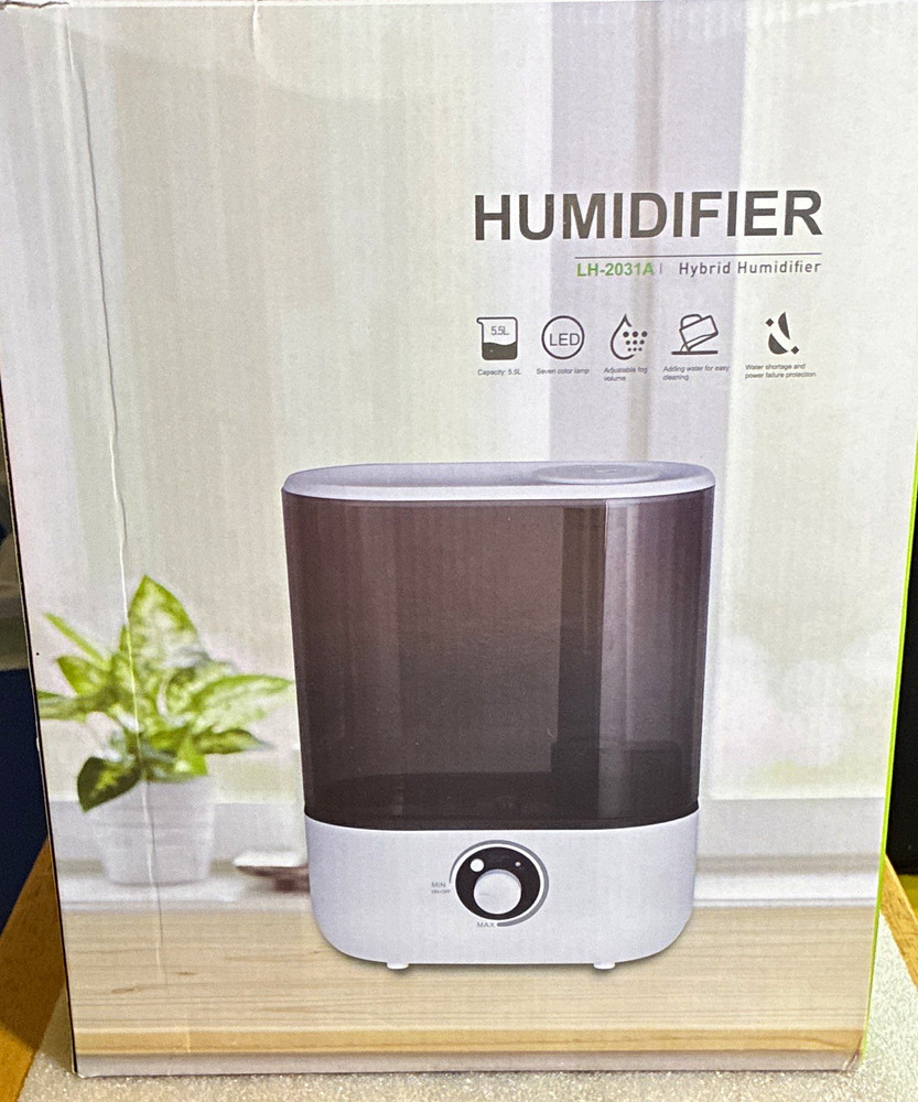 Tabletop Hybrid Humidifier LH-2031A 5.5L Tank LED Lights Adjustable Humidity