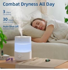 Humidifiers for Bedroom, 3L Top Fill Cool Mist Humidifiers for Baby Nursery & Pl