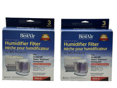 BestAir DU3-C Humidifier Filter Package of 3 pack RPS Products -White- Lot of 2