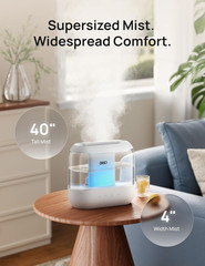 Dreo Humidifiers for Bedroom, 4L Top Fill for Large Room, 36H Runtime, 28 Db Qui