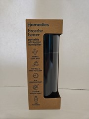 Homedics Breathe Better Portable Ultrasonic Humidifier USB Powered Black