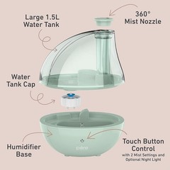 2-in-1 Humidifier Night Light Quiet Cool Mist Air Moisturizer Kids Room New