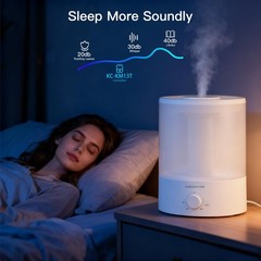 MEGAWISE 24dB Ultrasonic Humidifier 1 Gal for Bedroom Baby Auto Shut Off