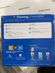 Vicks Filtered Cool Mist Tabletop Humidifier 1.1 Gal 24-Hour White/Blue