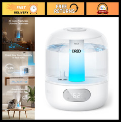 Top Fill Ultrasonic Humidifier 3L, 30H Quiet Cool Mist for Large Rooms, Night Li