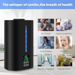 6L Cool & Warm Humidifier for Bedroom & Plants, Top Fill, Quiet, Adjustable Mist