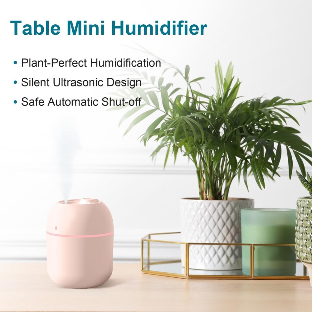 Mini USB Humidifier Portable Cool Mist 220ml Desk Bedroom Travel AirMoistMini™