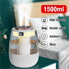 1500ml Humidifiers for Bedroom Large Room Office Cool Mist Air Humidifier Indoor