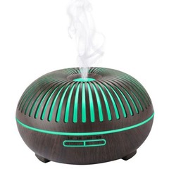 550ML Wood-Grain Aroma Diffuser and Humidifier with Bluetooth Speaker, 7-Color L