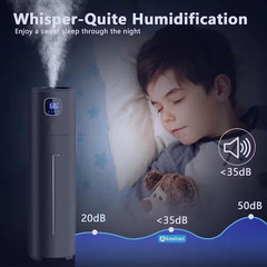 2.5 Gallon Ultrasonic Cool Mist Humidifier-Large Room Tower Air Humidifier, Quie