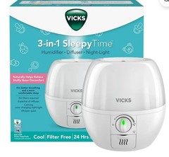 Vicks 3-in-1 SleepyTime Humidifier Diffuser Night Light Cool Mist Nursery Quiet