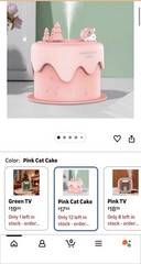 Humidifier Cat Cake For Kids Bedroom White with Black Cat