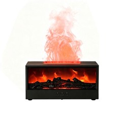 Ultrasonic Aroma Humidifier With Remote Control, Fireplace-style Aroma Diffuser