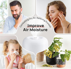 Humidificador 2L Ultrasilencioso con Boquilla 360° Autoapagado BPA Free