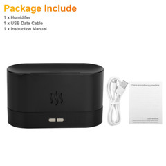 180Ml Flame Air Humidifier Essential Oil Diffuser, 3D USB 7 Color Light Aroma D