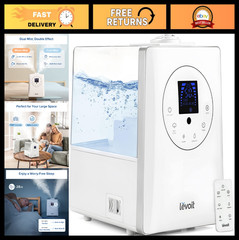 Large Room Ultrasonic Humidifier 6L Warm & Cool Mist, Essential Oil Diffuser, Qu
