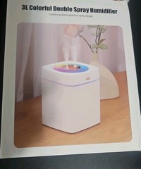 Top Fill 3L Dual Nozzle Humidifier – Colorful RGB Light & Auto-Shutoff