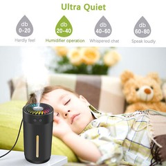 300ml Mini Ultrasonic USB Humidifier with 7 Color LED for Baby Room Bedroom S8F3