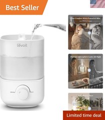 Top Fill 2.5L Humidifier for Bedroom | 25H Quiet Cool Mist & Auto Shut-off