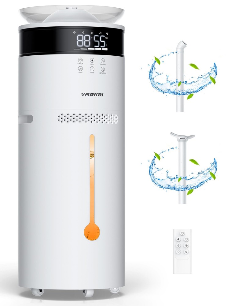 VAGKRI Humidifier Large Room, 18L Ultrasonic Cool Mist Humidifiers 18L, White