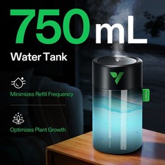 VIVOSUN AeroStream U075 750ml USB Mini Humidifier 2 Mist Modes for Small Tent