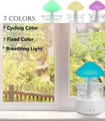 Rain Cloud Mushroom Humidifier Lamp – Soothing Waterfall Night Light with Rain S