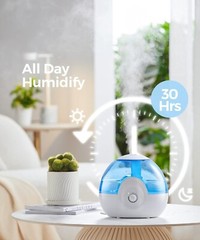 Humidificador ultrasónico de vapor frío de 2 l con boquilla ajustable y apagado