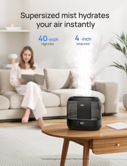 4L Cool Mist Humidifier for Bedroom, Top Fill, Quiet 28dB, 36H Run Time, APP/Voi