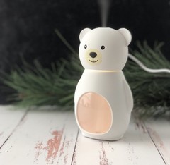 LED Light Cartoon White Teddy Bear USB Humidifier