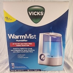 Humidifier Vicks V745A Warm Visible Mist Auto Shut Off Dual Settings White