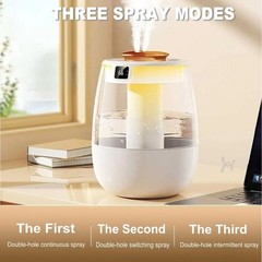 1.3L Ultrasonic Humidifier: Dual-Mist, Top-Fill, LED Light – Ideal for Bedrooms