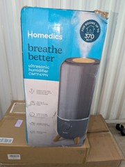 HoMedics Breathe Better CMTF47PN Ultrasonic Humidifier 370 sq ft Gray Light