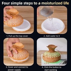 Colorful Mini Humidifier Flower Design USB Desktop Night Light Quiet Operation