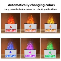 New Flame Humidifier Aromatherapy Machine Crystal Salt Stone Colorful Atmosphere