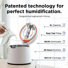 Carepod One Stainless Steel Humidifier for Large Room Quiet & Safe for Baby Only