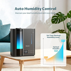 8L Humidifiers for Bedroom, Warm & Cool Mist for Large Room Home, Top Fill Ultra