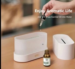 180ml USB Air Humidifier Essential Oil Aroma Diffuser 3D Flame Mist Home Decor