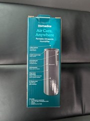 HoMedics Portable Ultrasonic Humidifier Black USB Rechargeable Aromatherapy