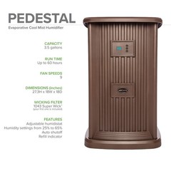 AIRCARE Digital Whole-House Pedestal-Style Evaporative Humidifier Nutmeg